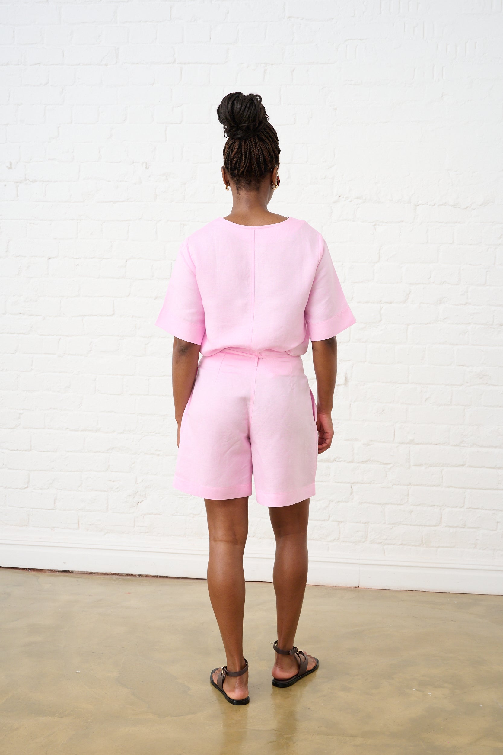 Linen T-Shirt in Pink