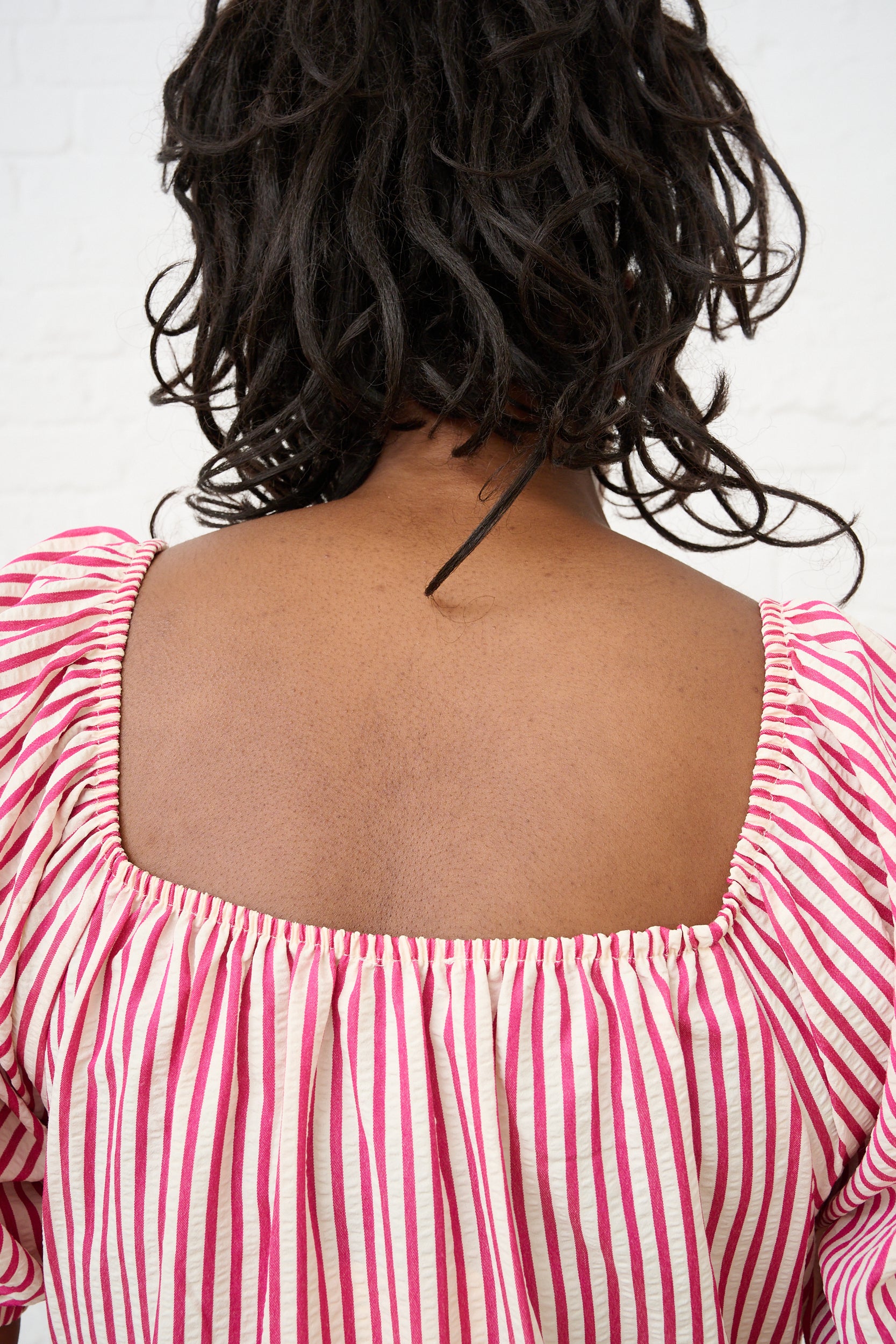 Magenta Stripe Tiered Swing Dress