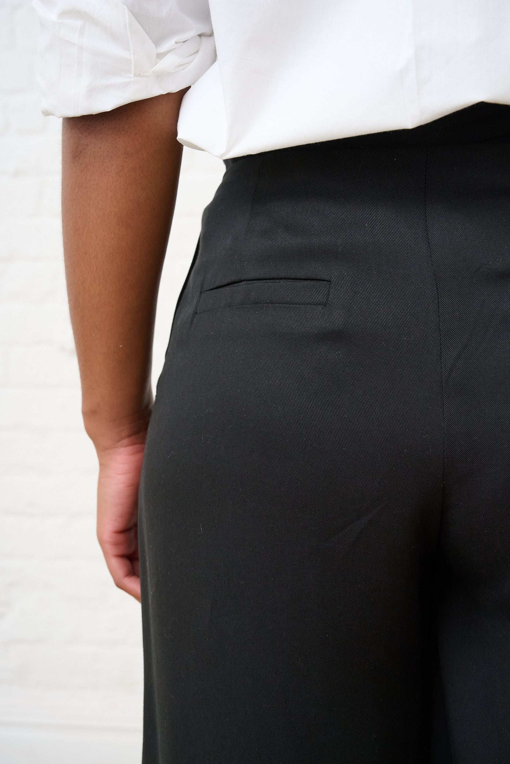 Wrap Front Trouser in Black