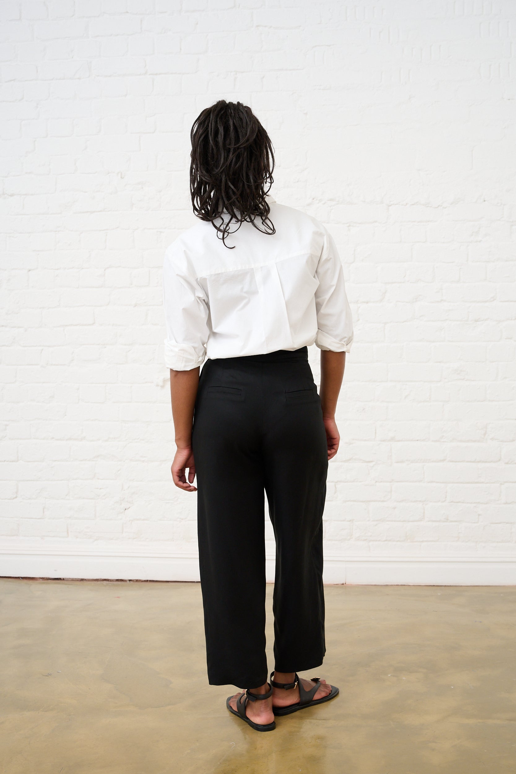 Wrap Front Trouser in Black