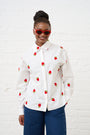 Embroidered Cotton Shirt in Strawberry