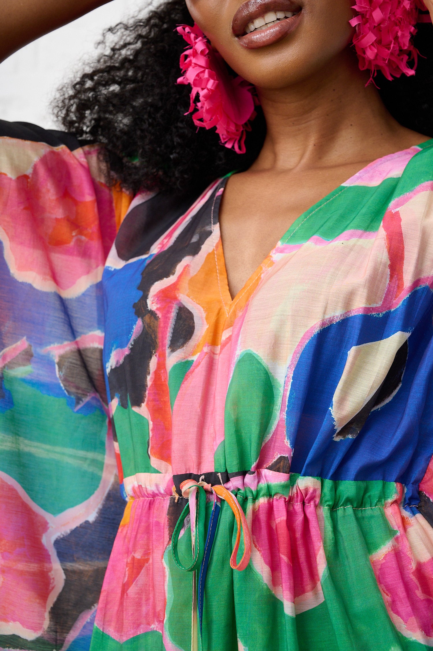 Mural Maxi Kaftan Dress