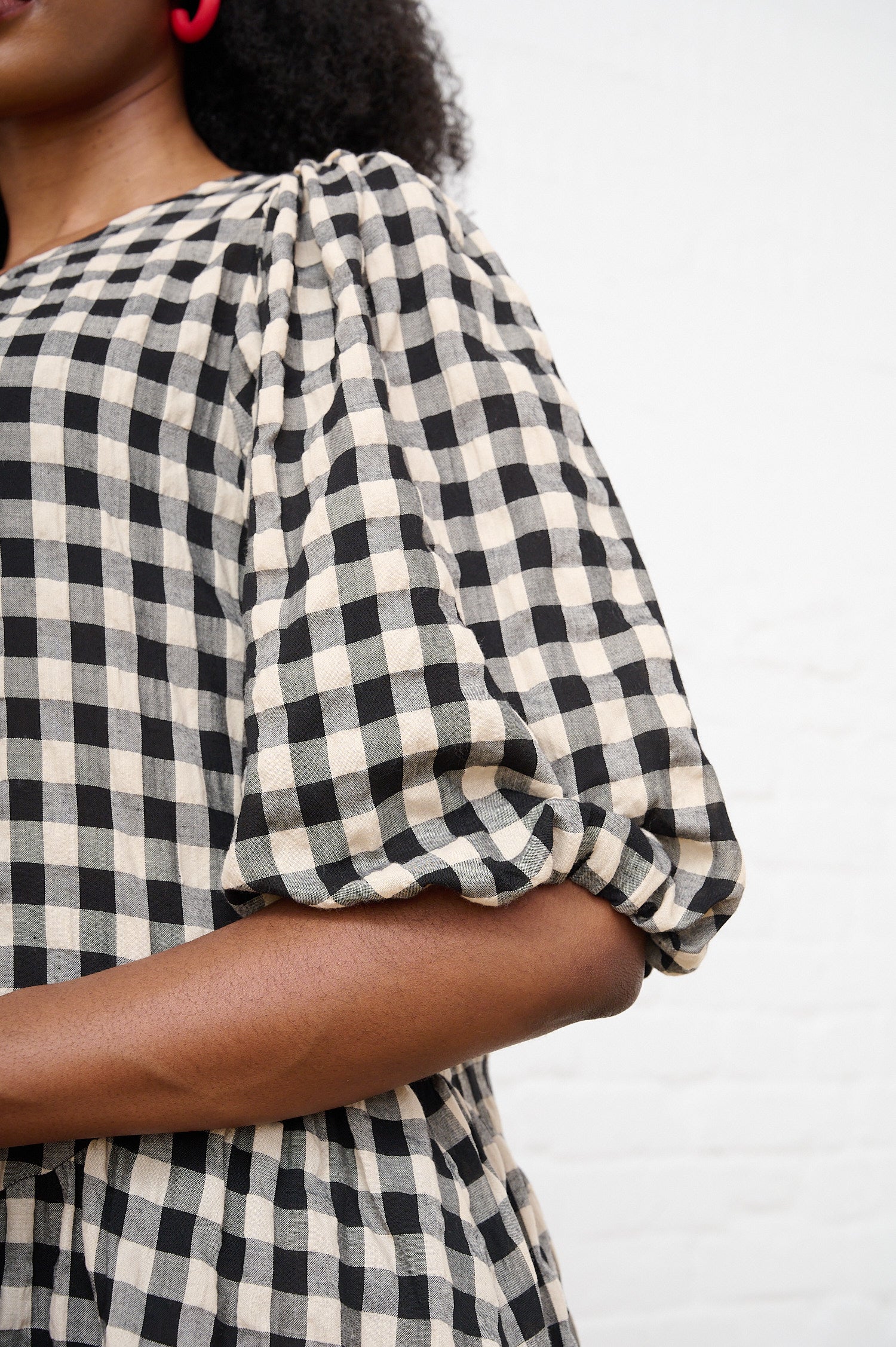 Black Gingham Bow Dress