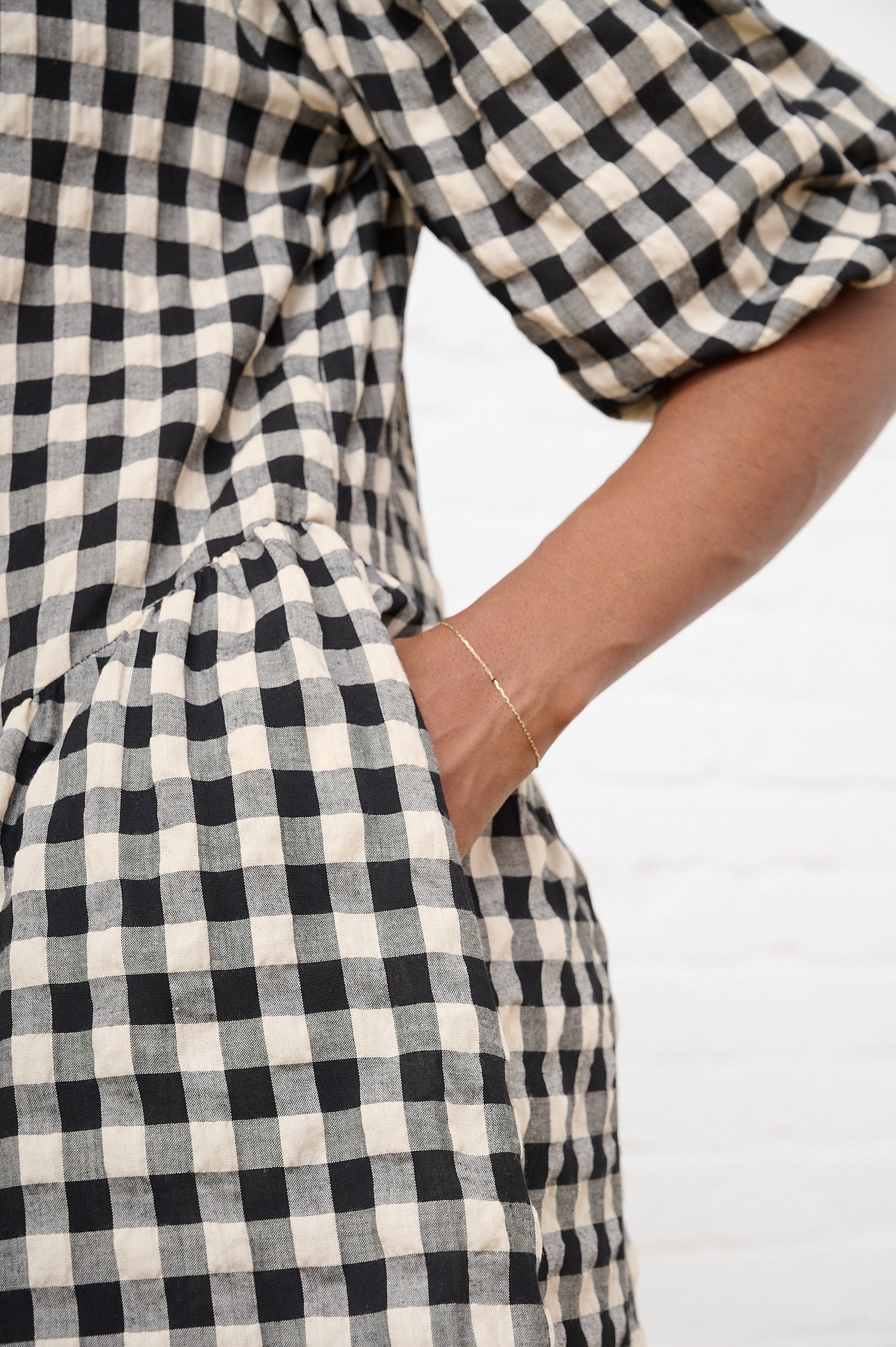 Black Gingham Bow Dress