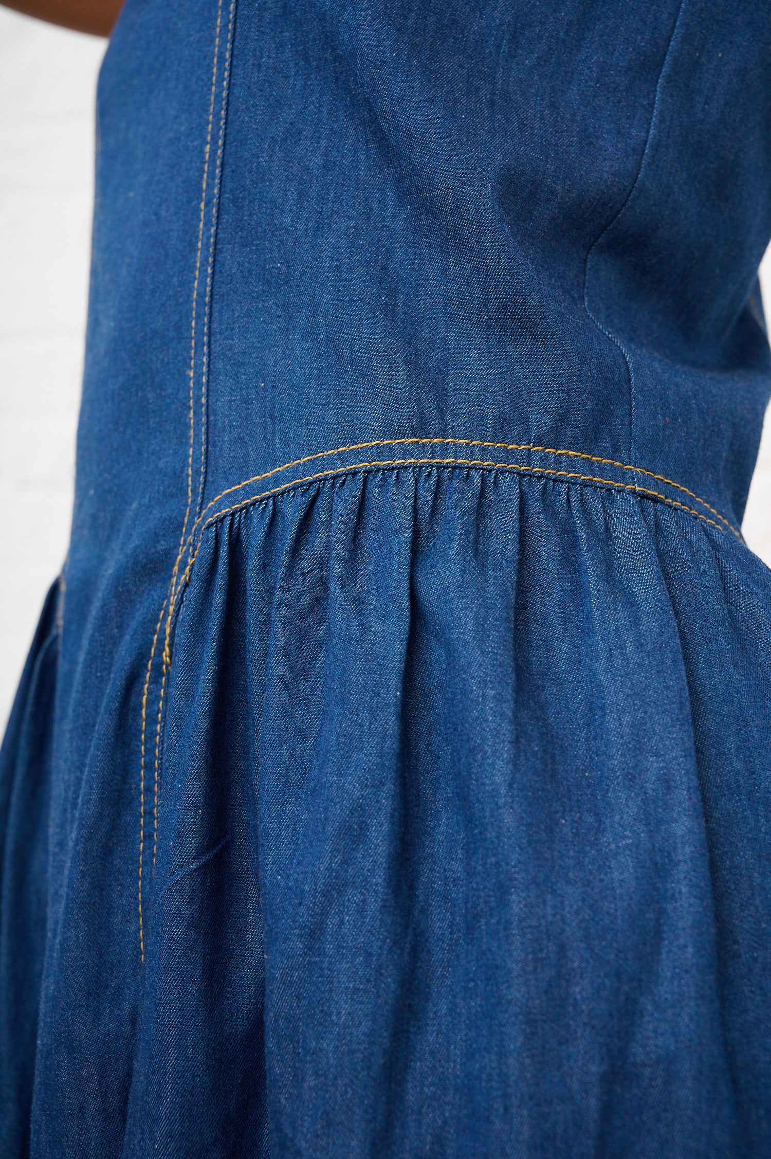 Denim Sundress with Shaped Hips