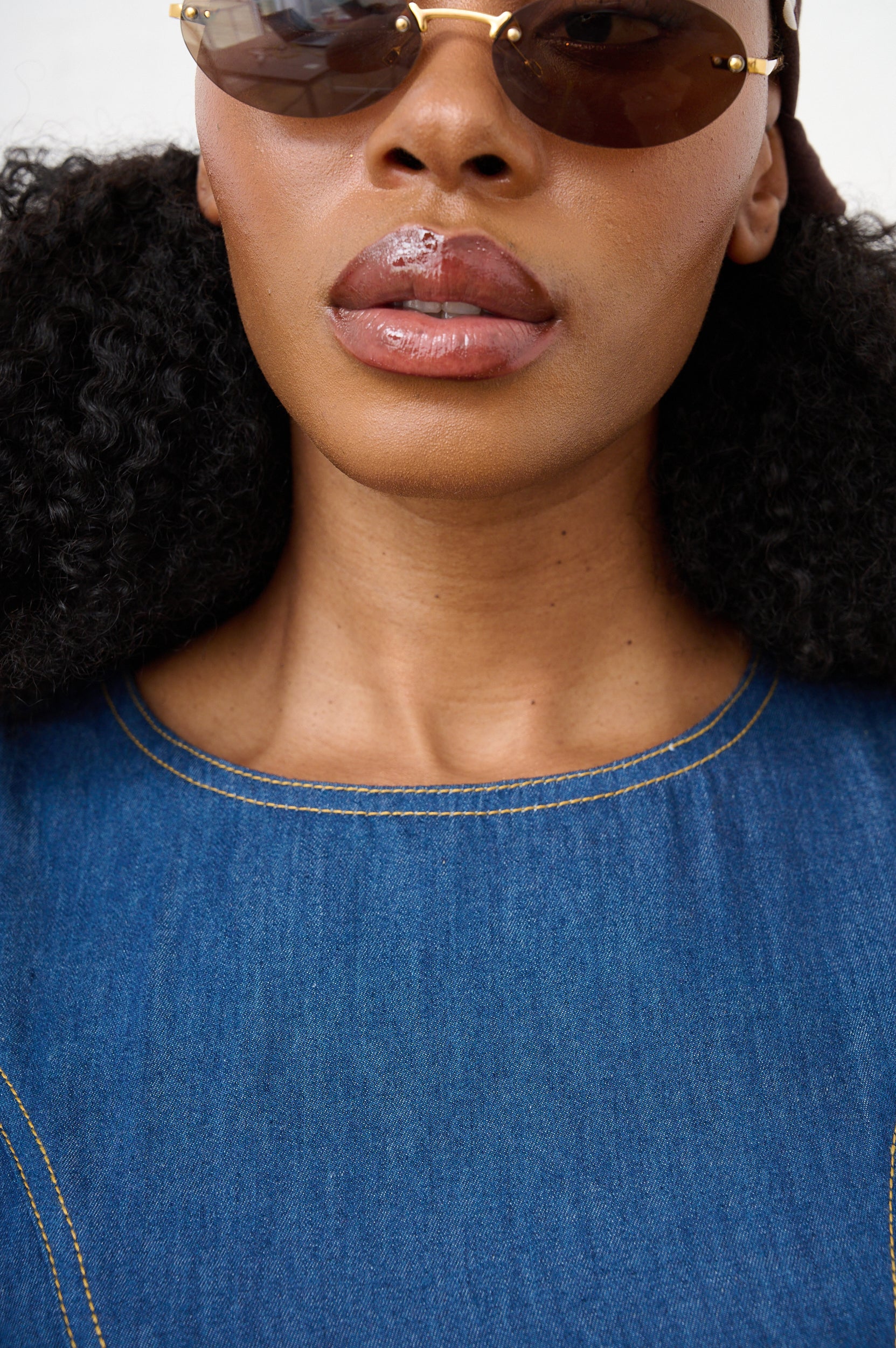 Denim Sundress with Shaped Hips
