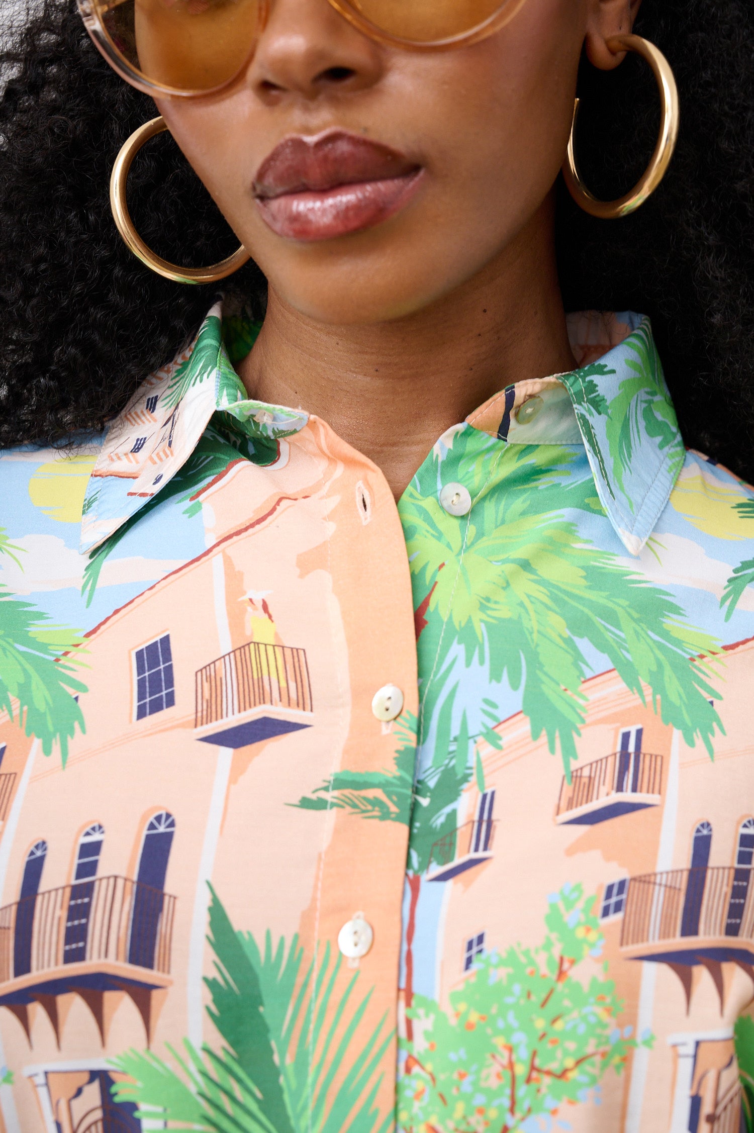 Shirt Dress in Holiday Print