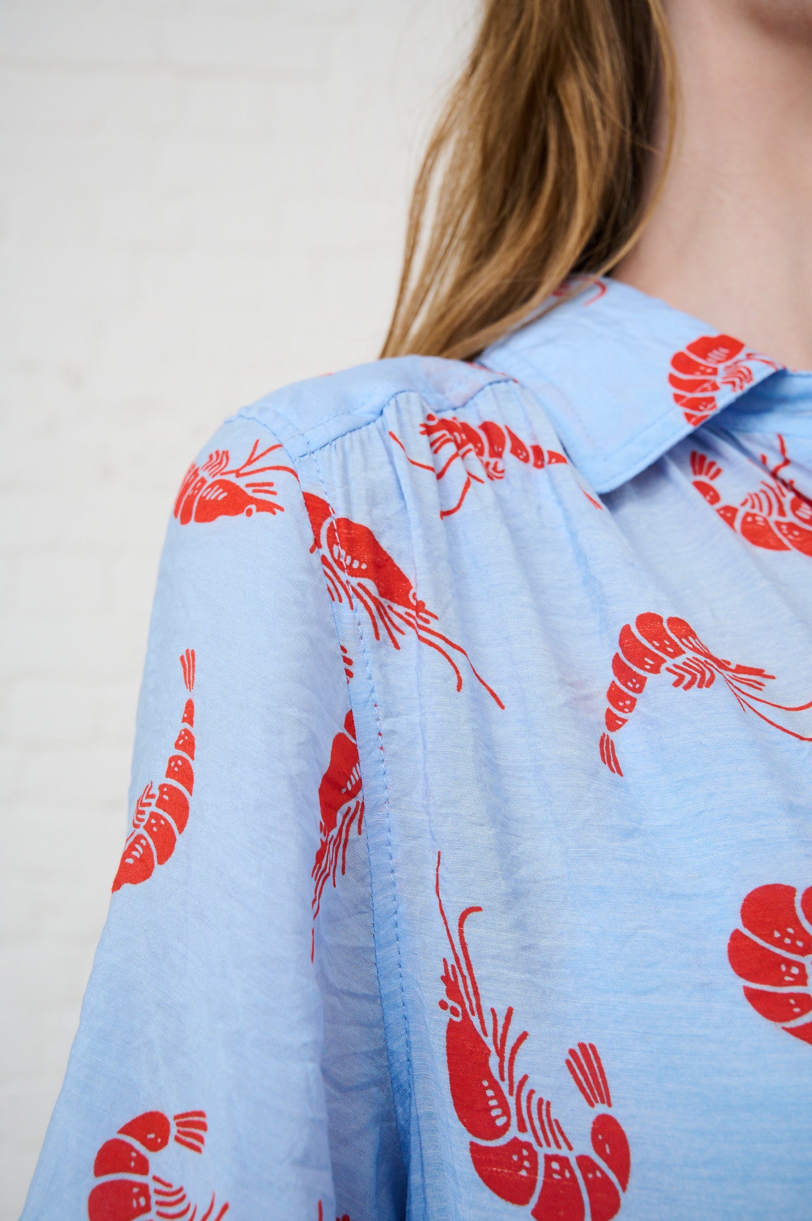 The Dropped Waist Shirtdress in Prawn Print