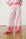 Pull on Pants in Red and Pink Anglaise