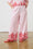 Pull on Pants in Red and Pink Anglaise