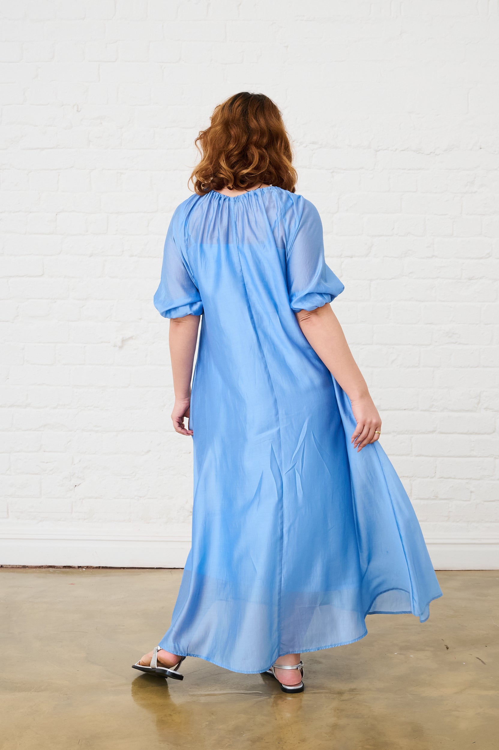 The Maxi Flow Tunic in Ice Blue