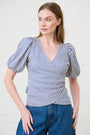 Wrap Top in Blue Stripe