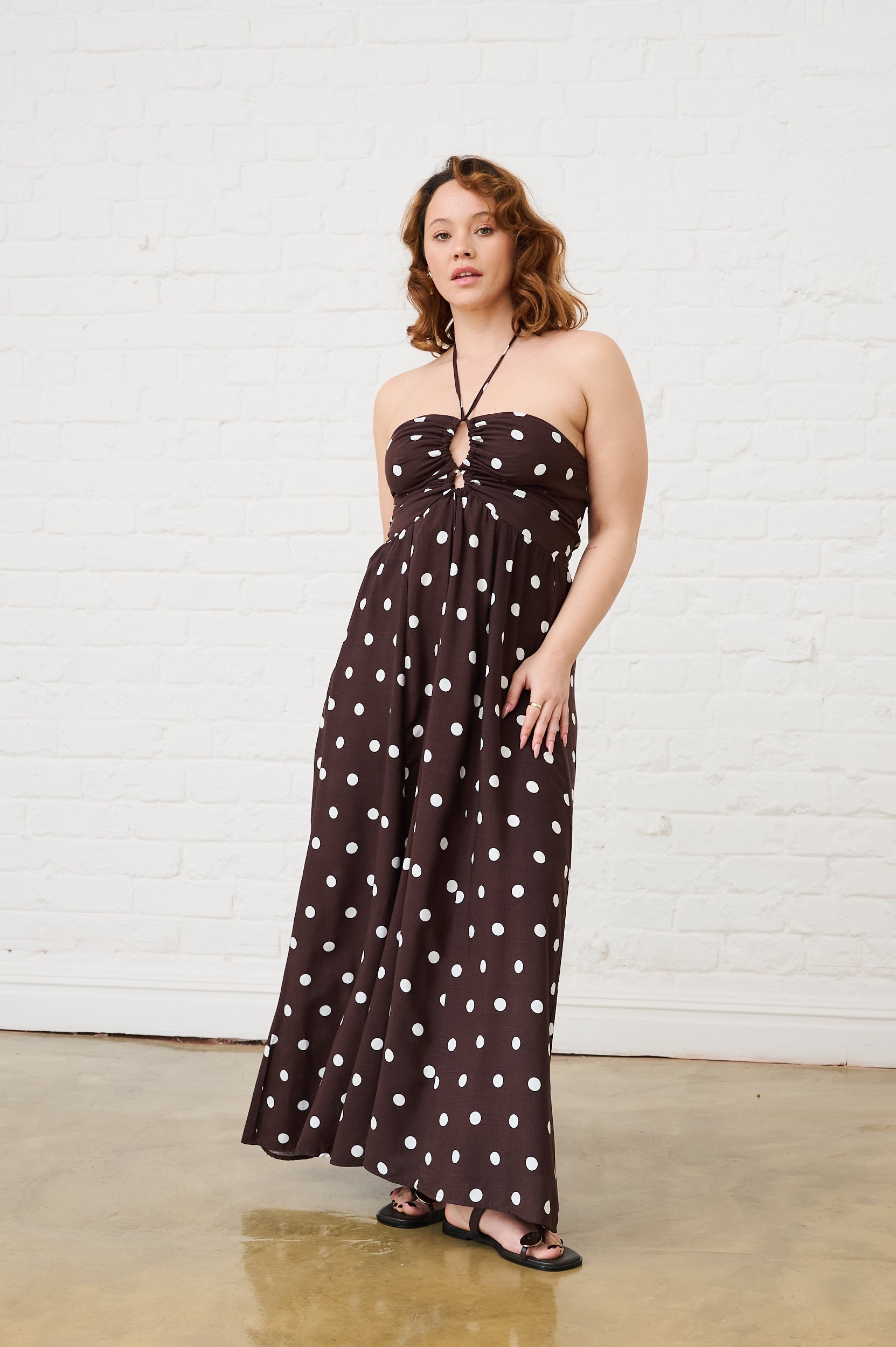 Eva Dress in Choc Spot