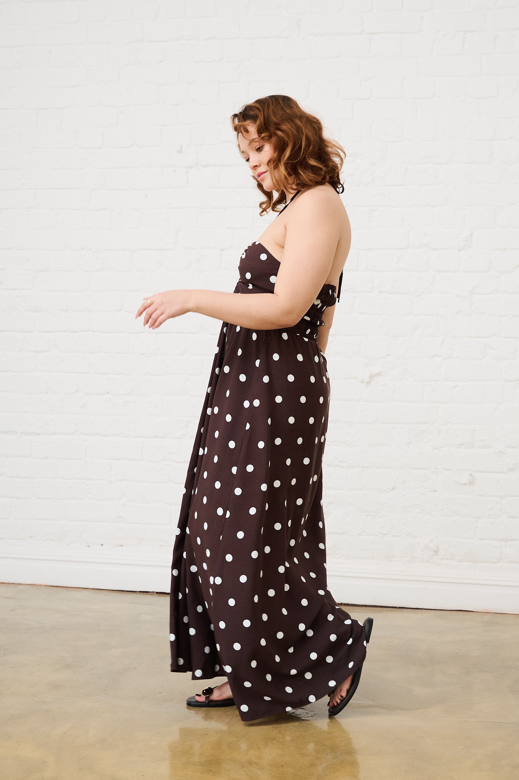 Eva Dress in Choc Spot