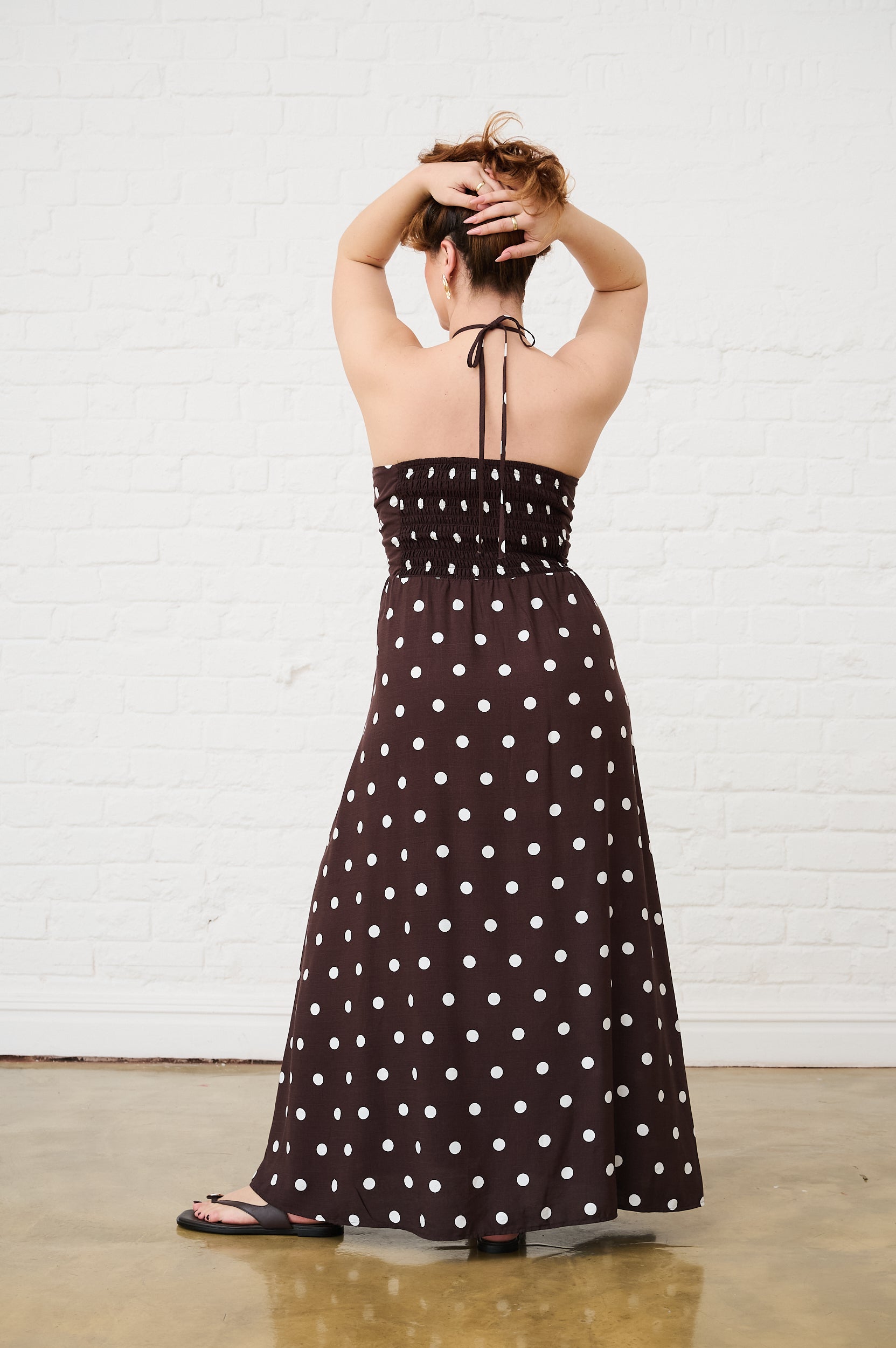 Eva Dress in Choc Spot