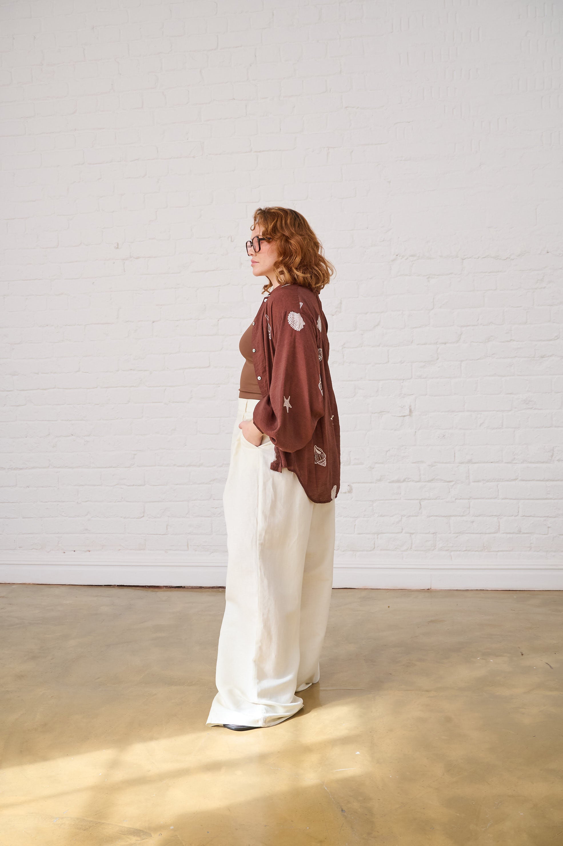 Linen Wide Leg Pants in Butter