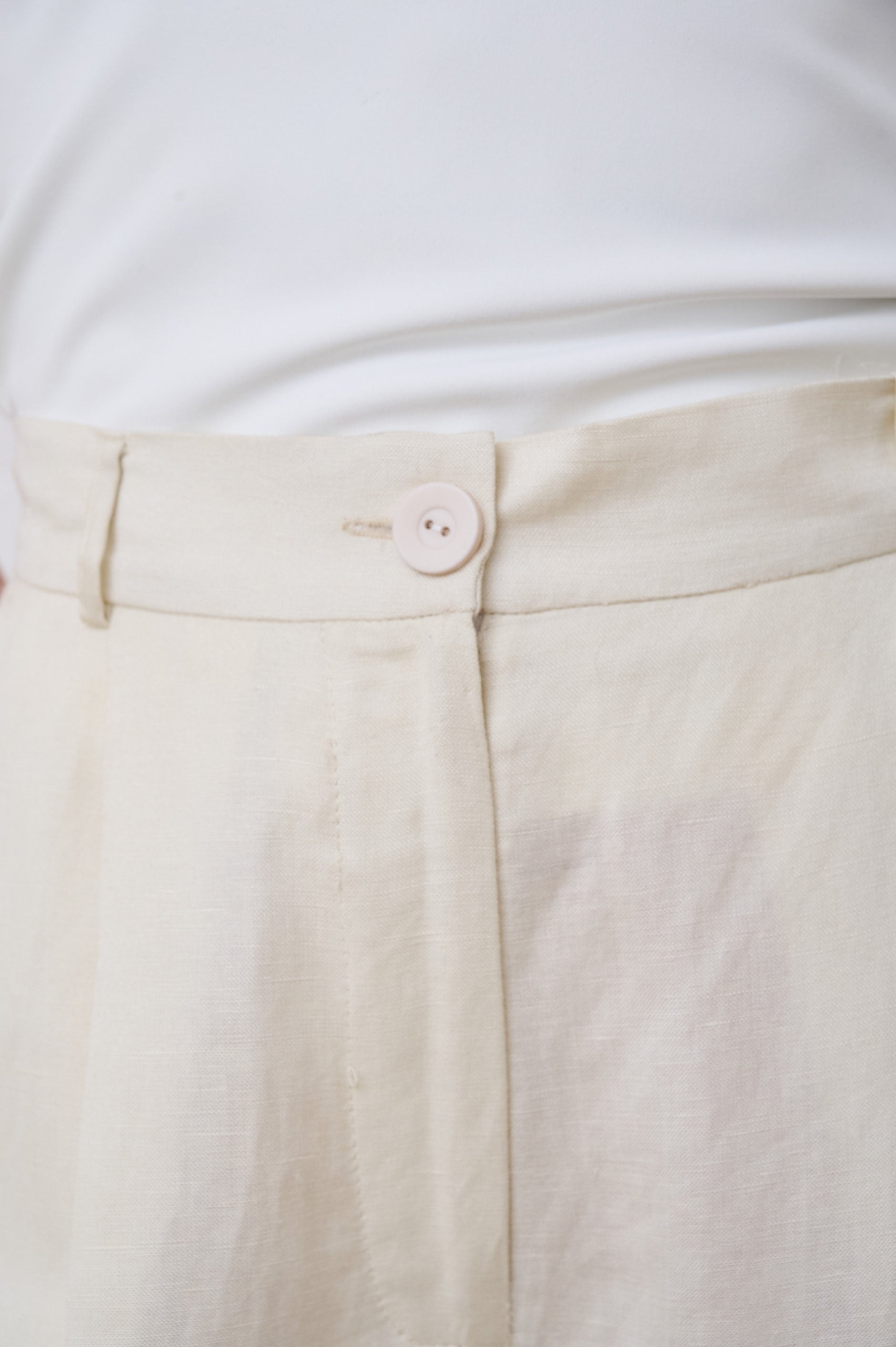 Linen Wide Leg Pants in Butter