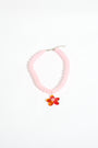 Glass Bead Necklace with Flower Charm