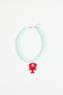 Glass Bead Necklace with Lobster Charm