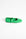 Green flat shoe with a strap on a white background