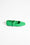 Green flat shoe with a strap on a white background