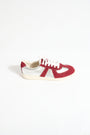 Contrast Sneaker in Burgundy/Silver