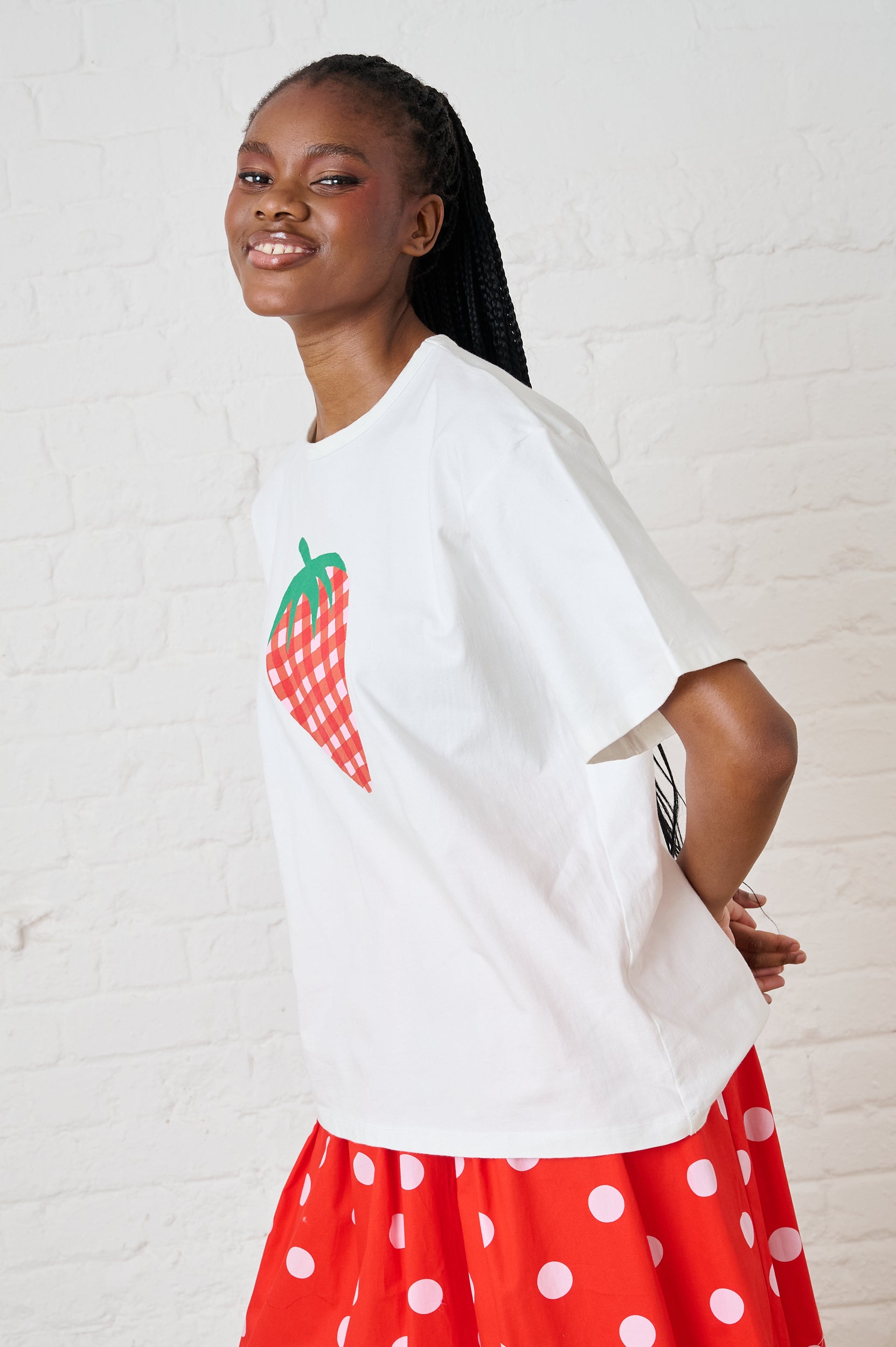 The Boxy Tee with Strawberry Print