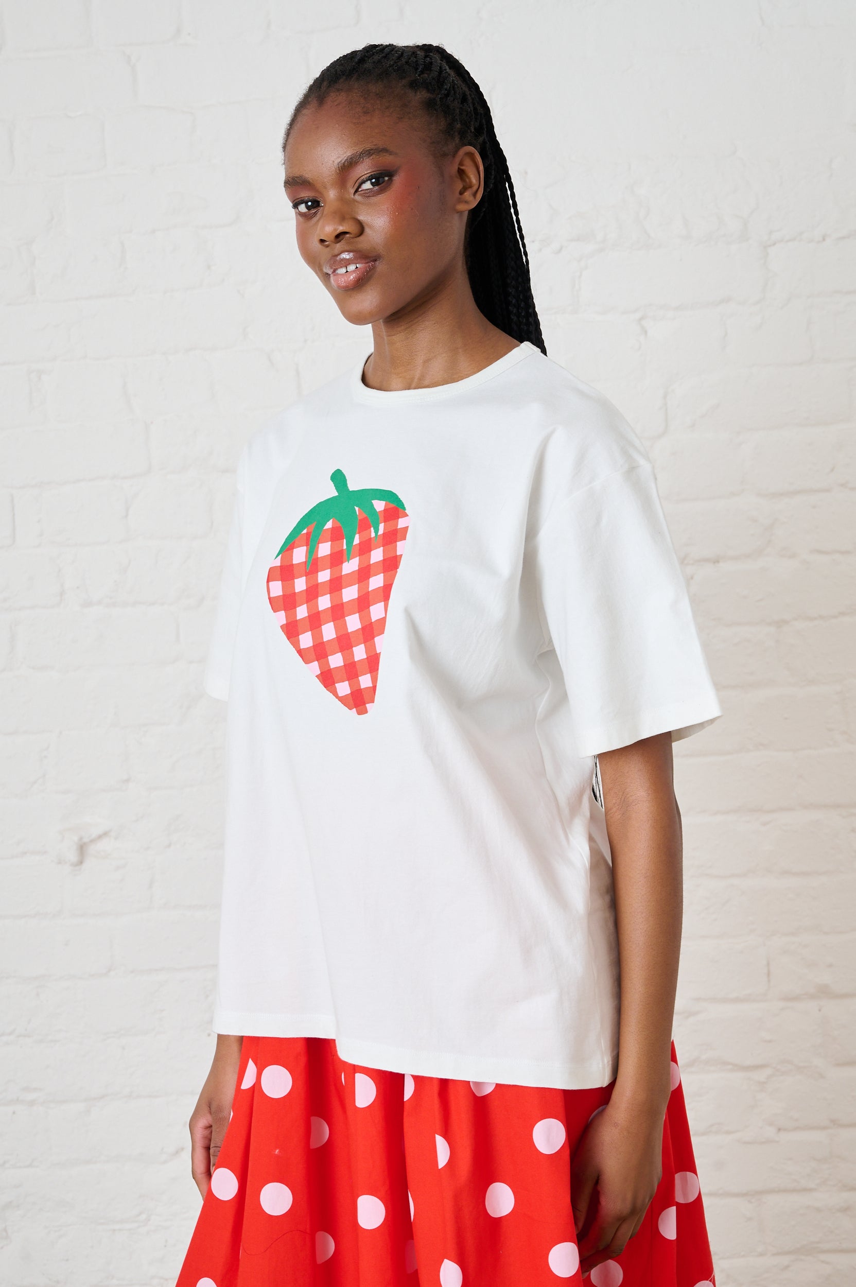 The Boxy Tee with Strawberry Print