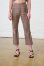 Bengaline Cropped Pants in Choc Gingham