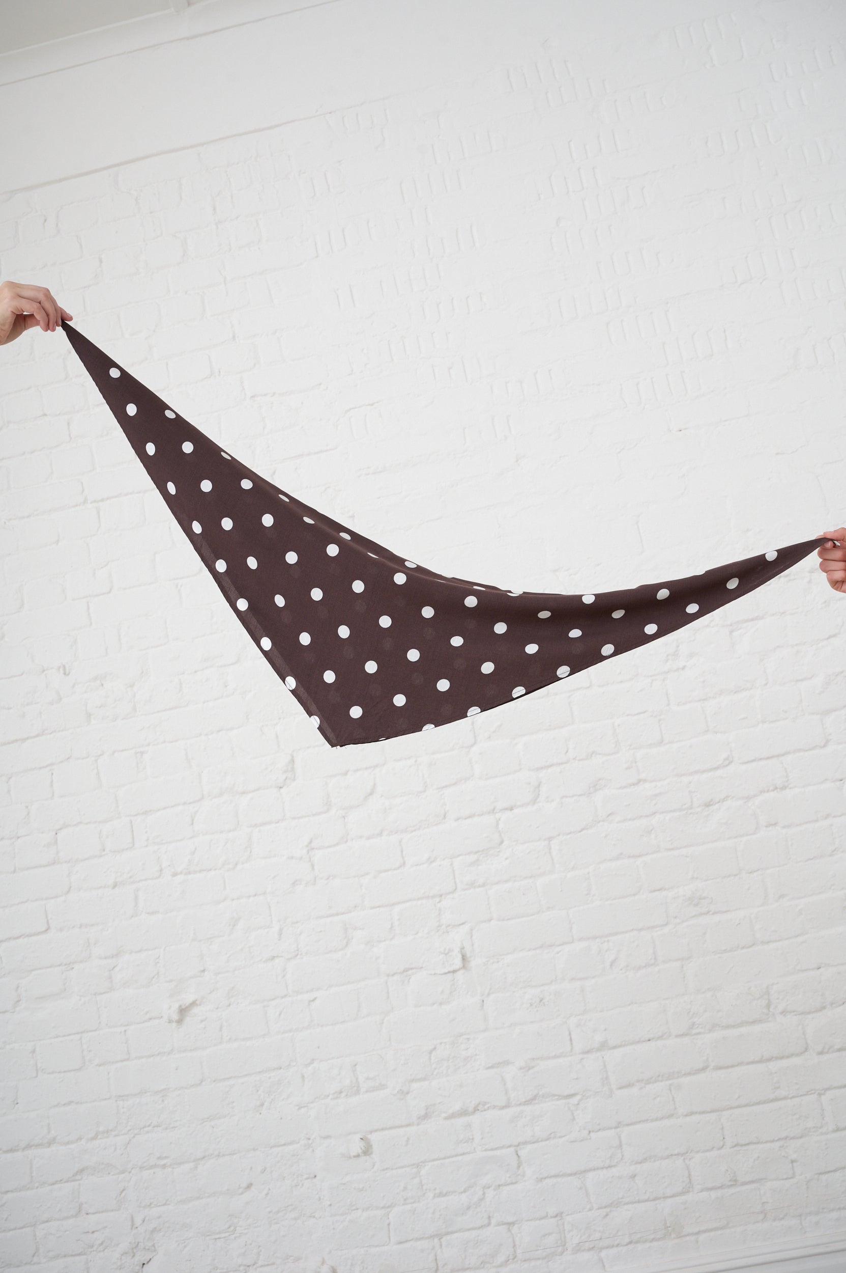 Chocolate Waist Scarf With White Spots