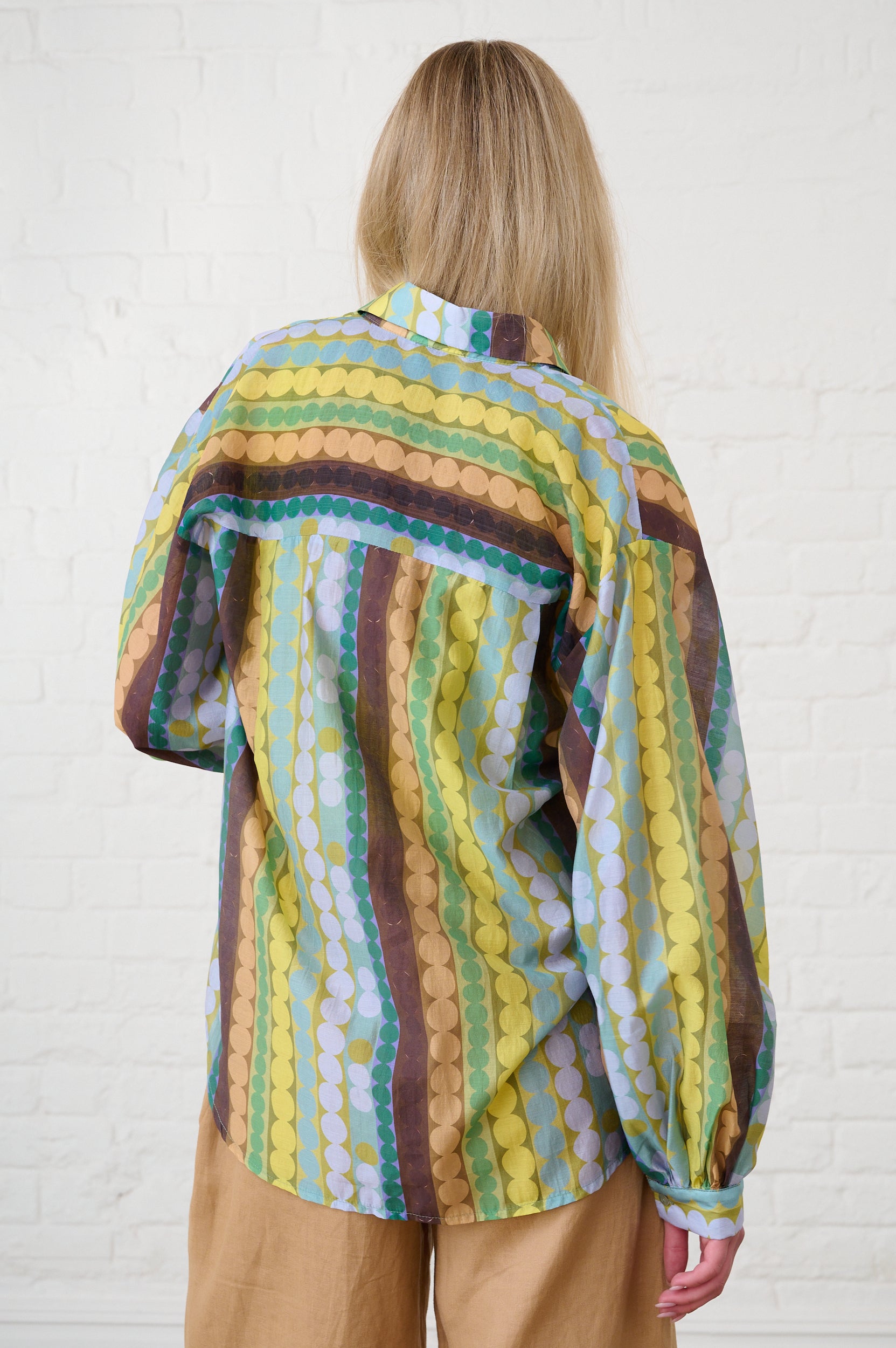 Bellow Sleeve Shirt in Cabana Stripe