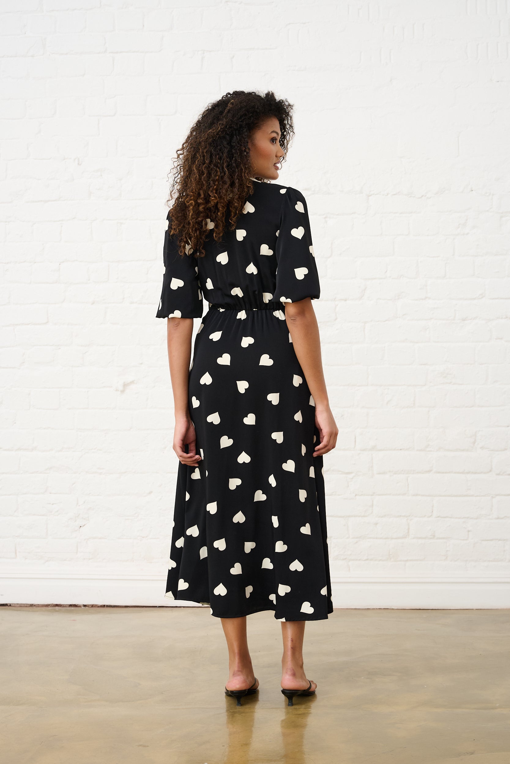 Black and White Heart Wrap Dress – Me&B
