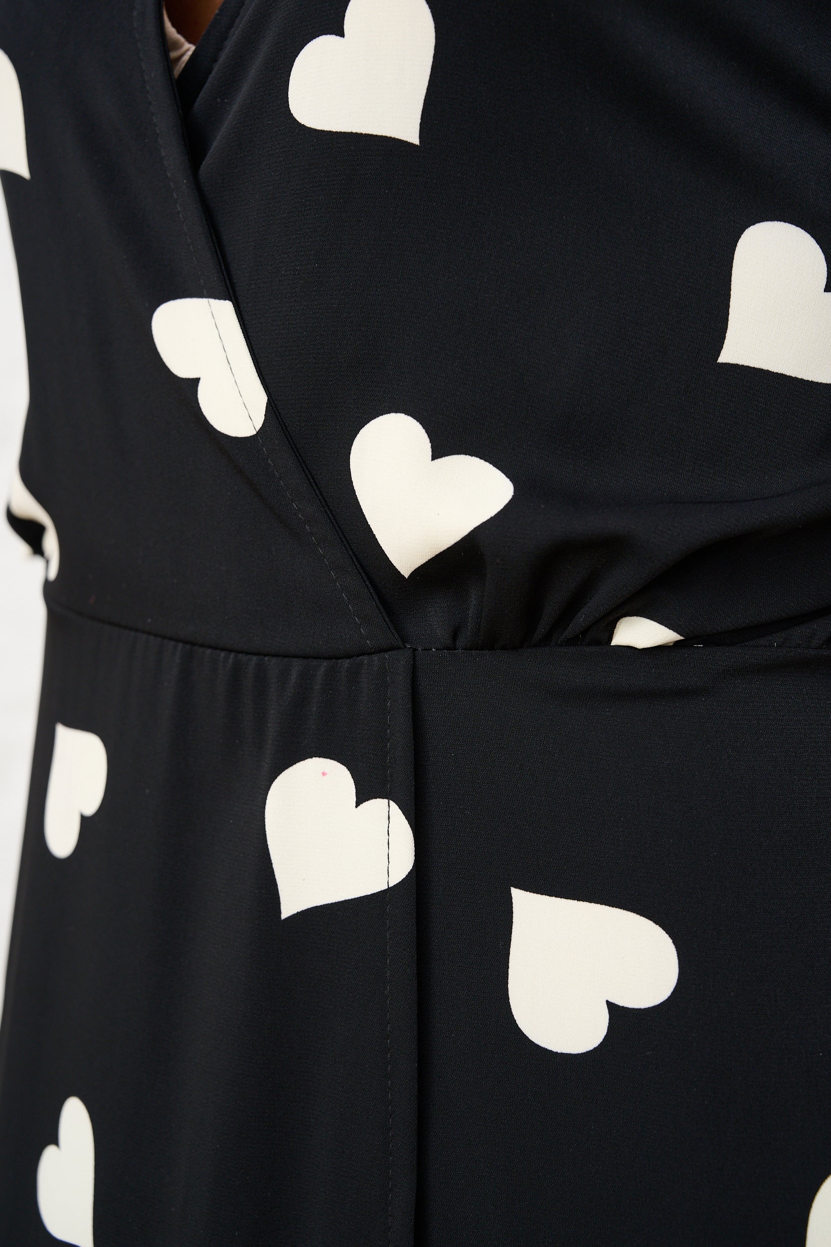 Black and White Heart Wrap Dress Me&B Black and White Heart Wrap Dress Me&B