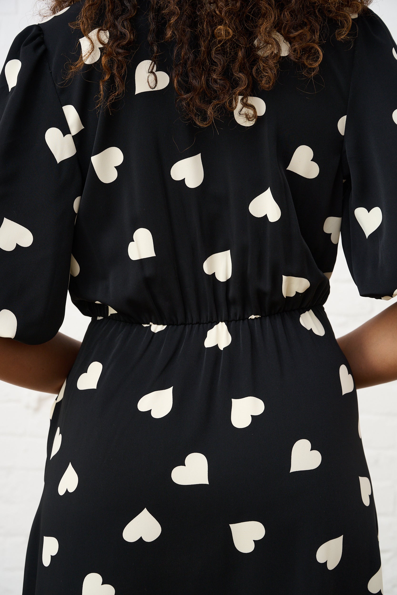 Black and White Heart Wrap Dress
