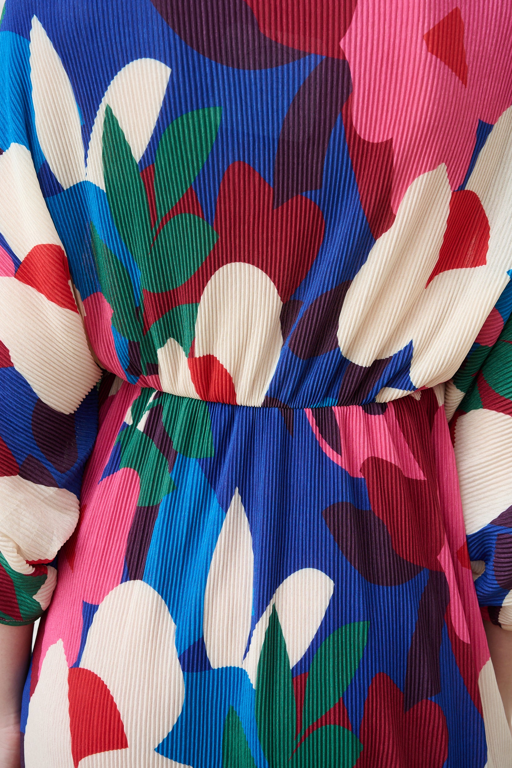 Plisse Kaftan Dress in Bloom