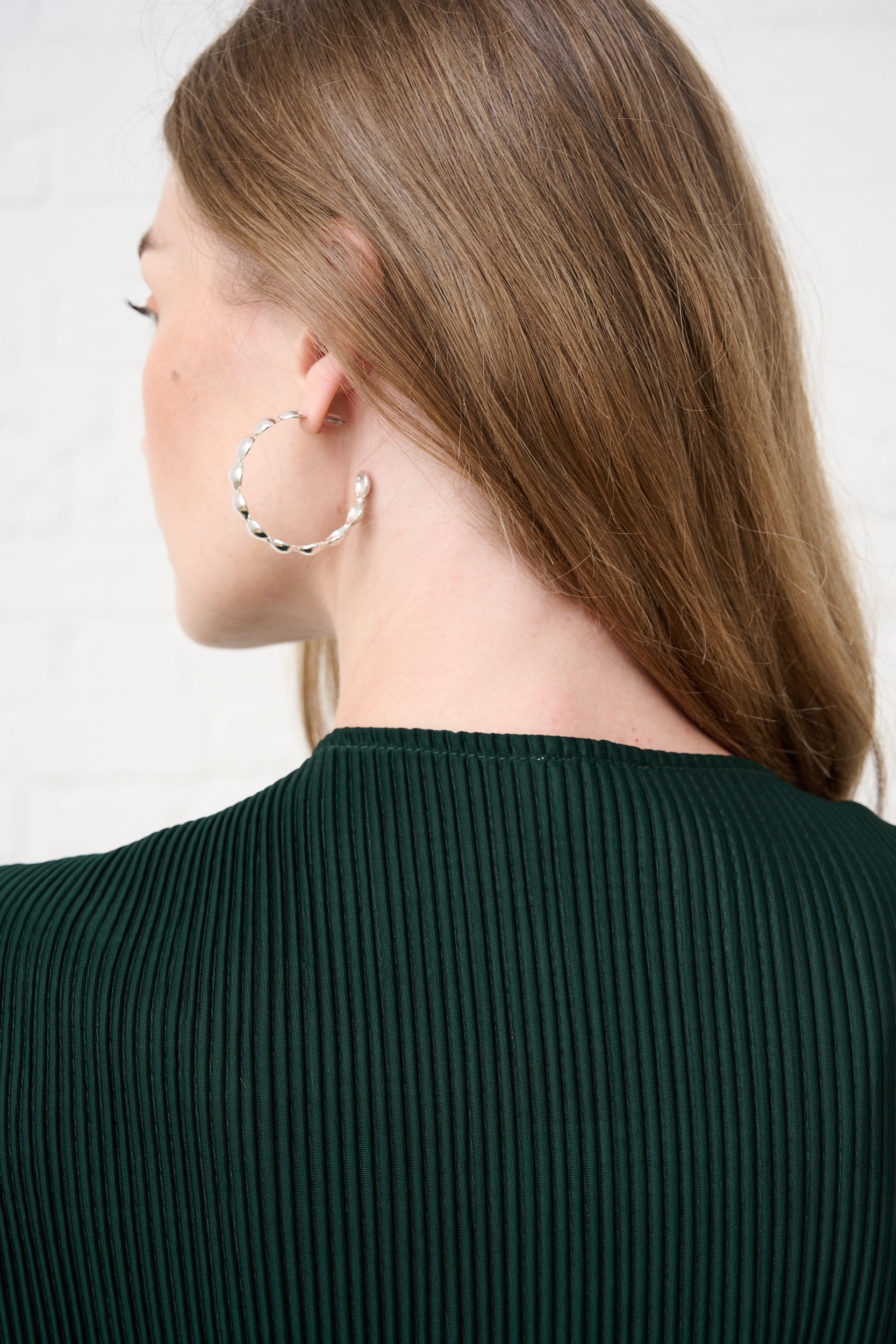 Kimono Plisse Top in Bottle Green