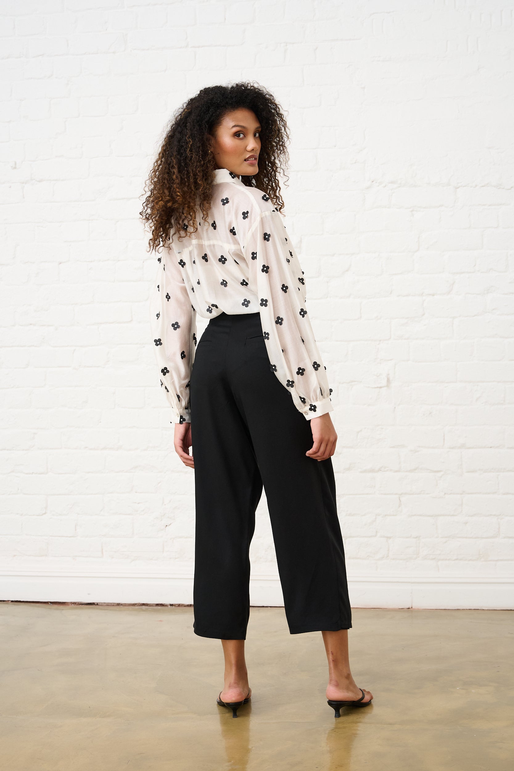 Wrap Front Trouser in Black