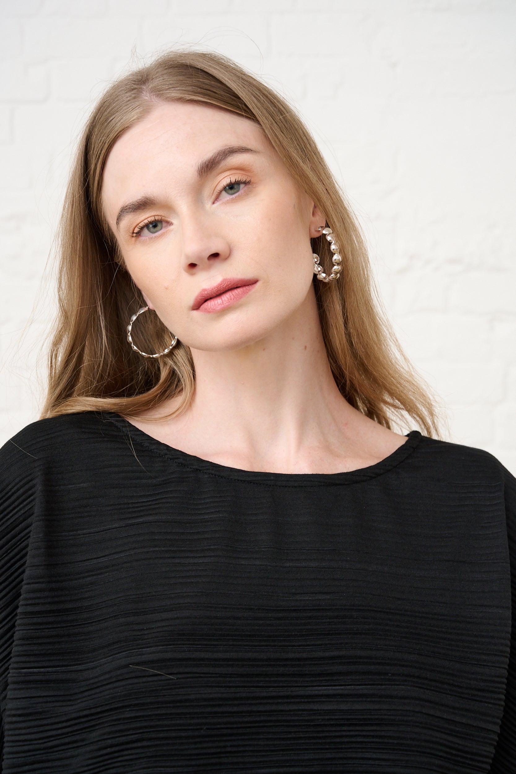 High Neck Kaftan Plisse Dress