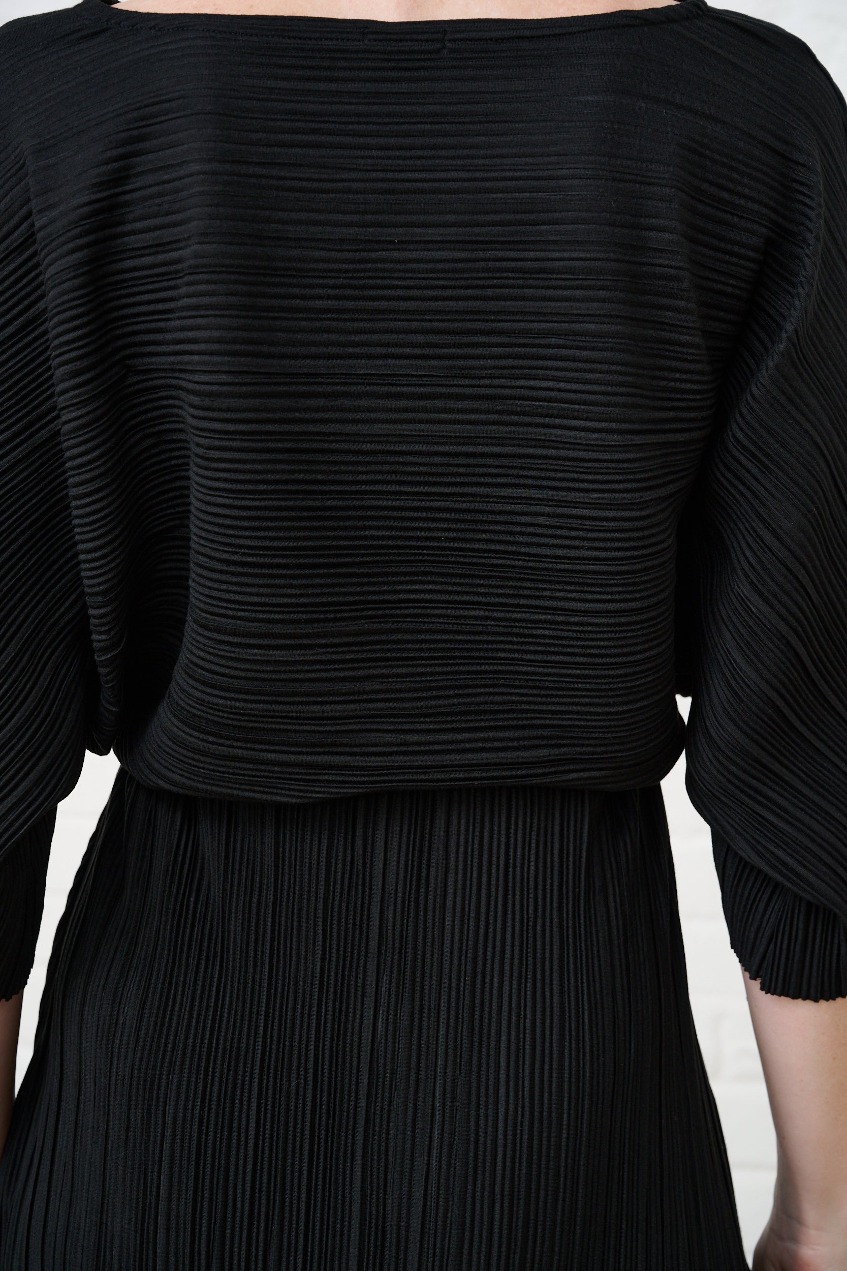 High Neck Kaftan Plisse Dress