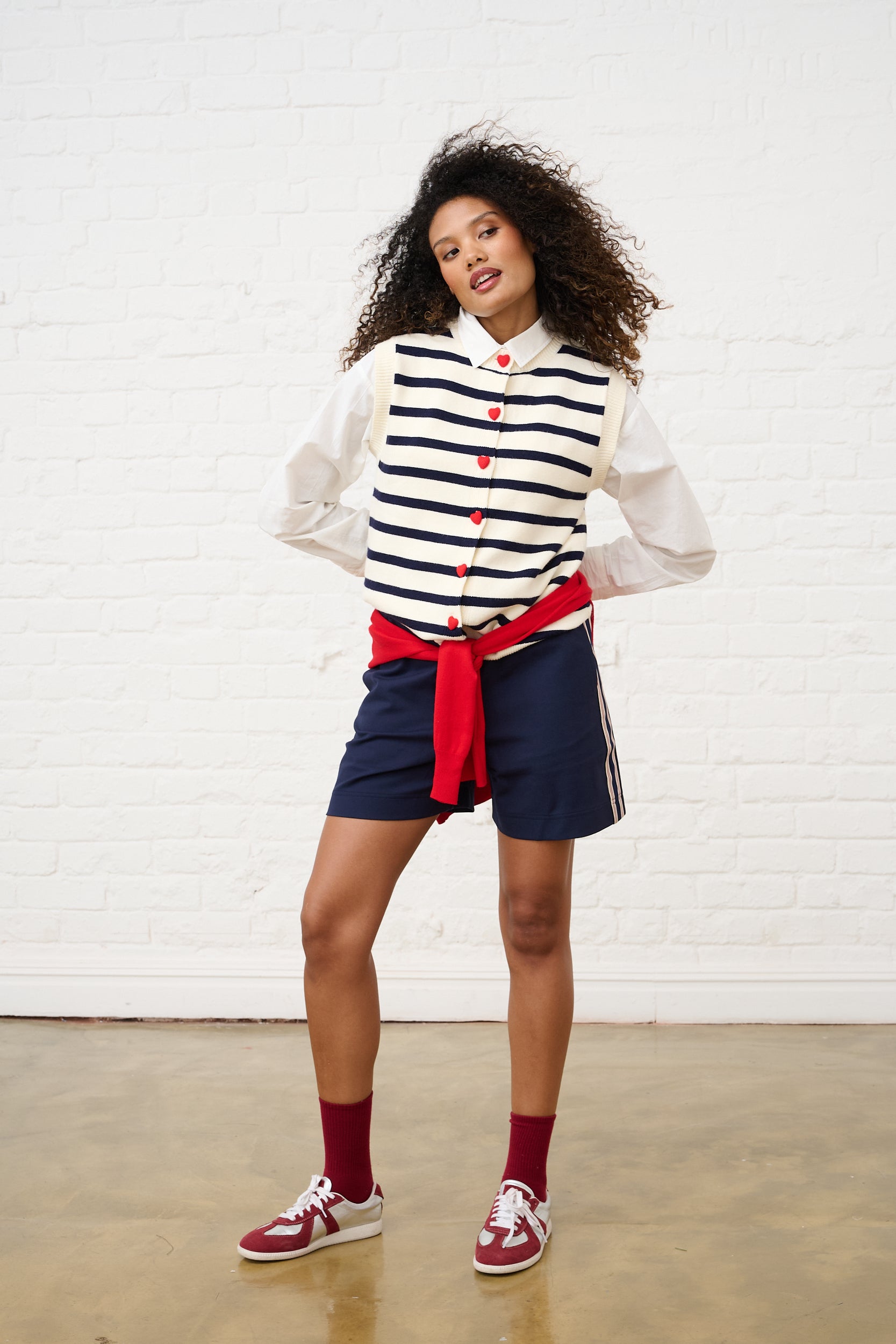 Knitwear Vest with Heart Buttons