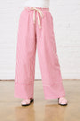 Elasticated Pull on Pants in Magenta Stripe