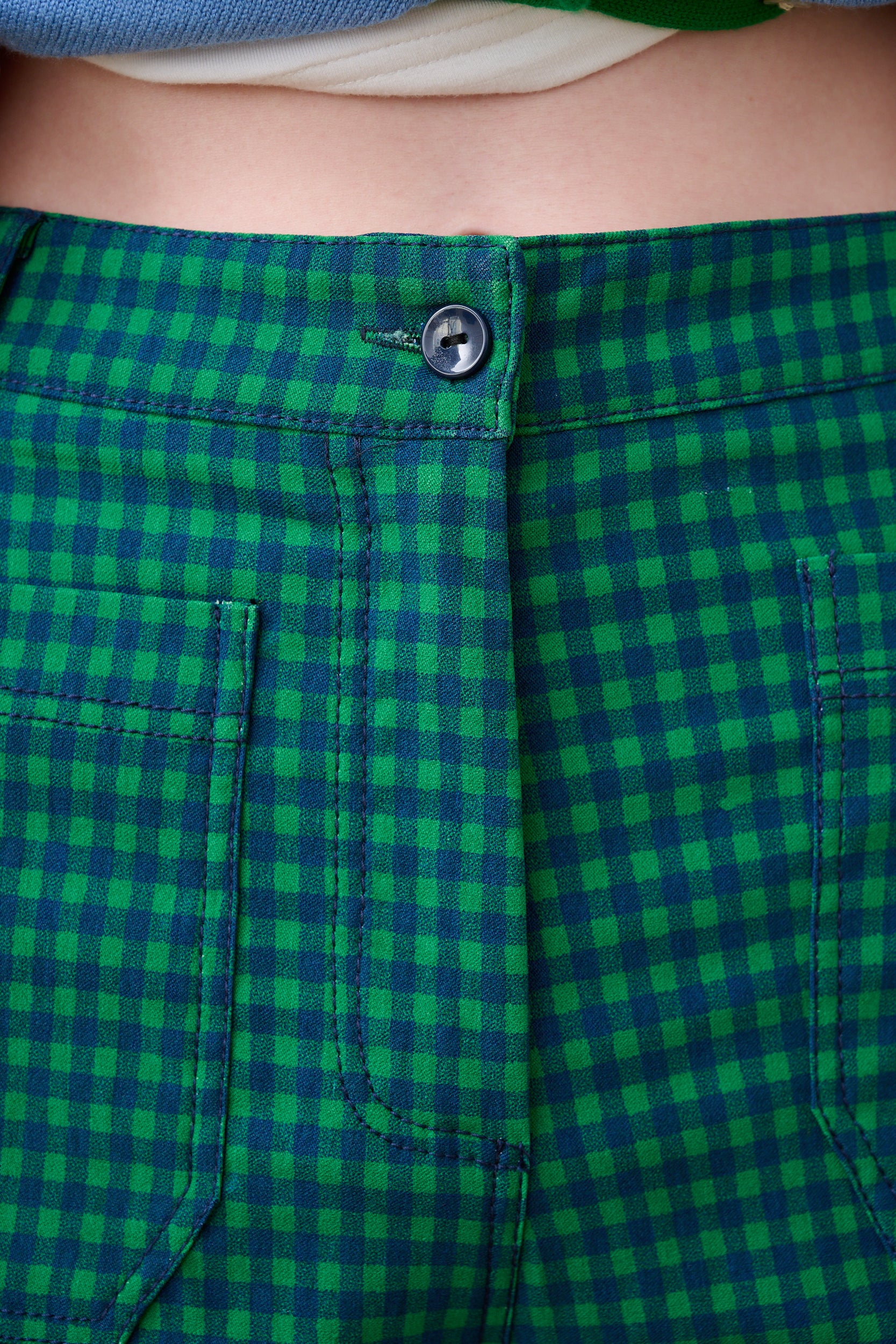 Bengaline Cropped Pants in Ink and Green