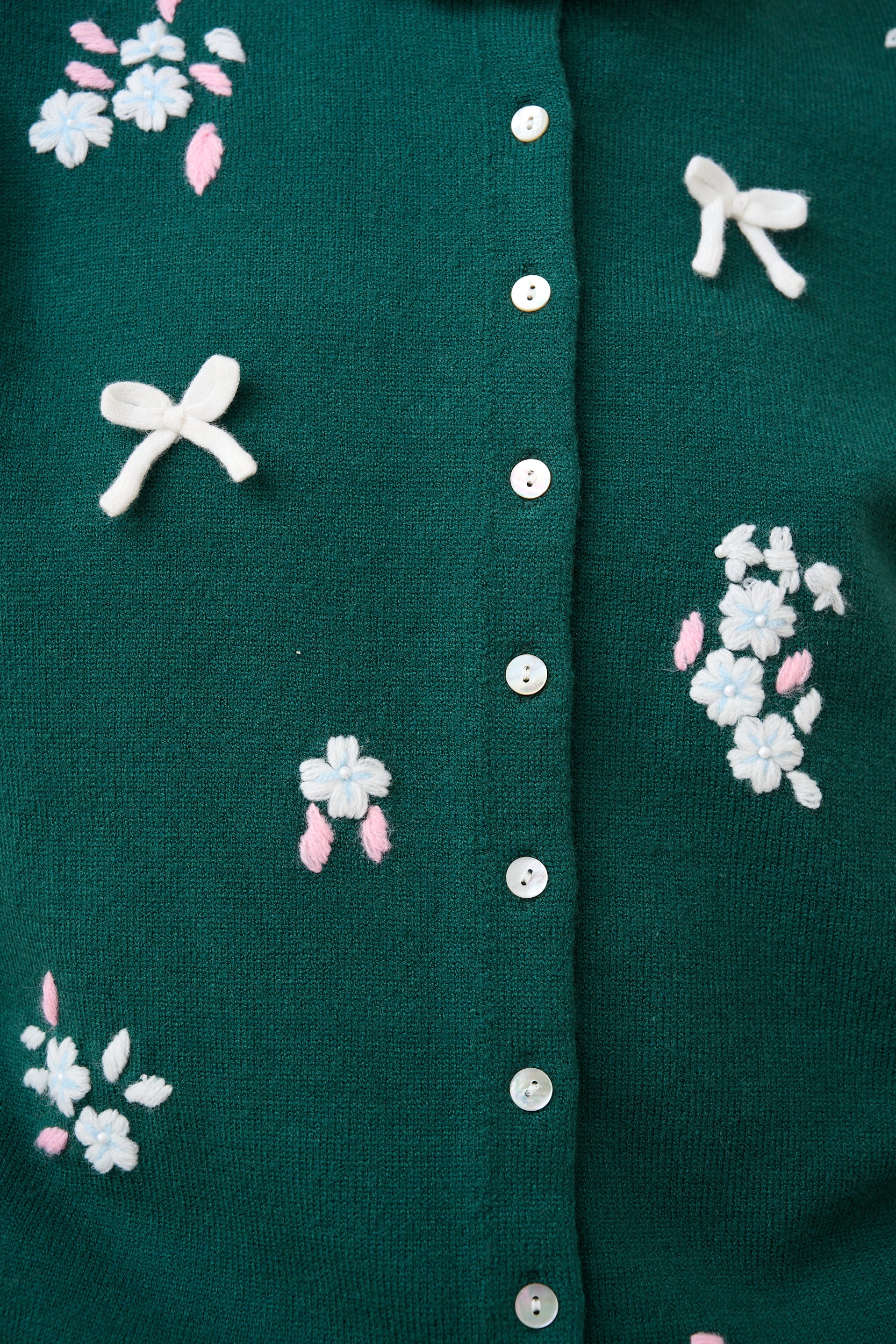 Lightweight Cardigan with Embroidered Flower
