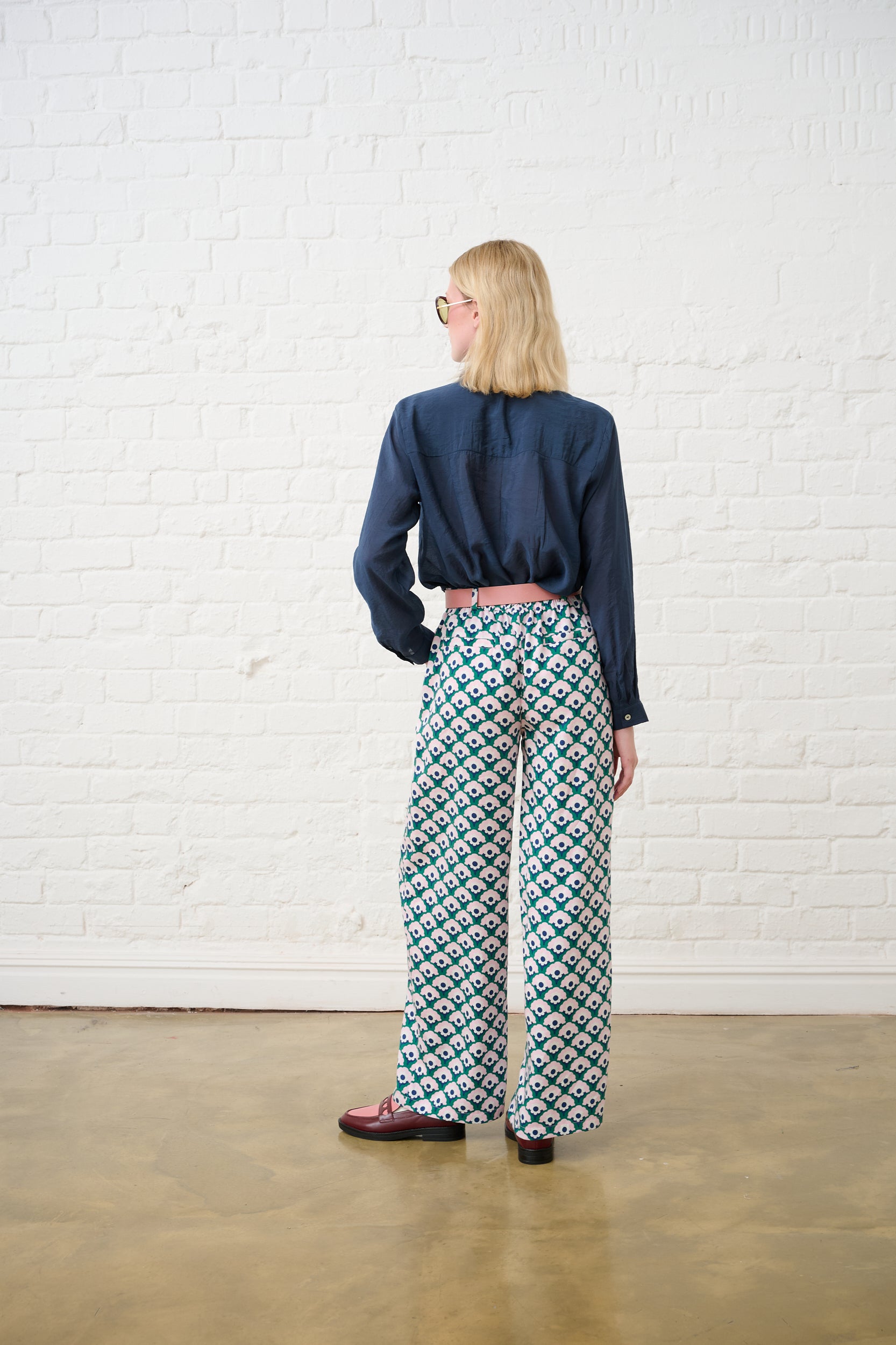 Straight Leg Trousers in Geo Floral