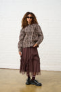 Maxi Tulle Skirt in Chocolate