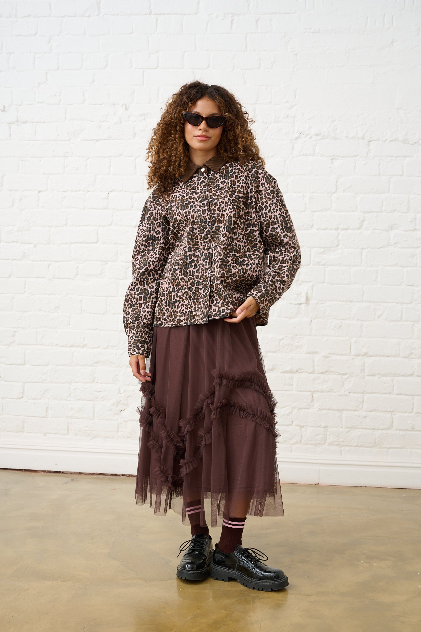 Denim Barn Jacket in Pink Animal
