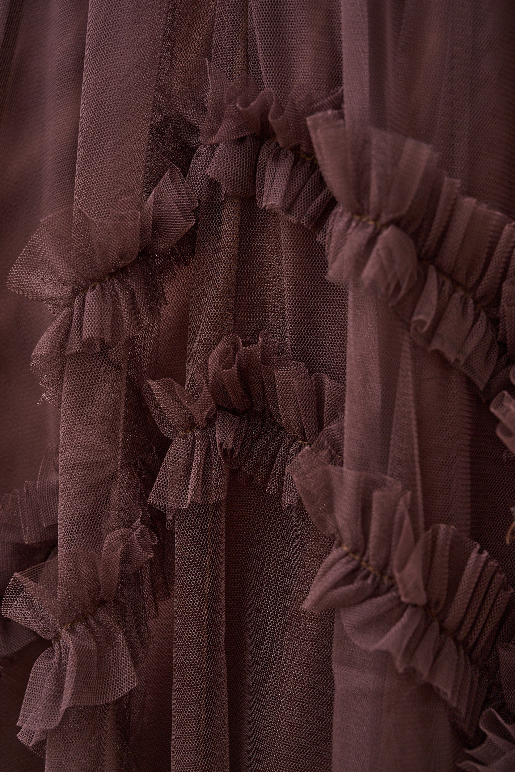 Maxi Tulle Skirt in Chocolate