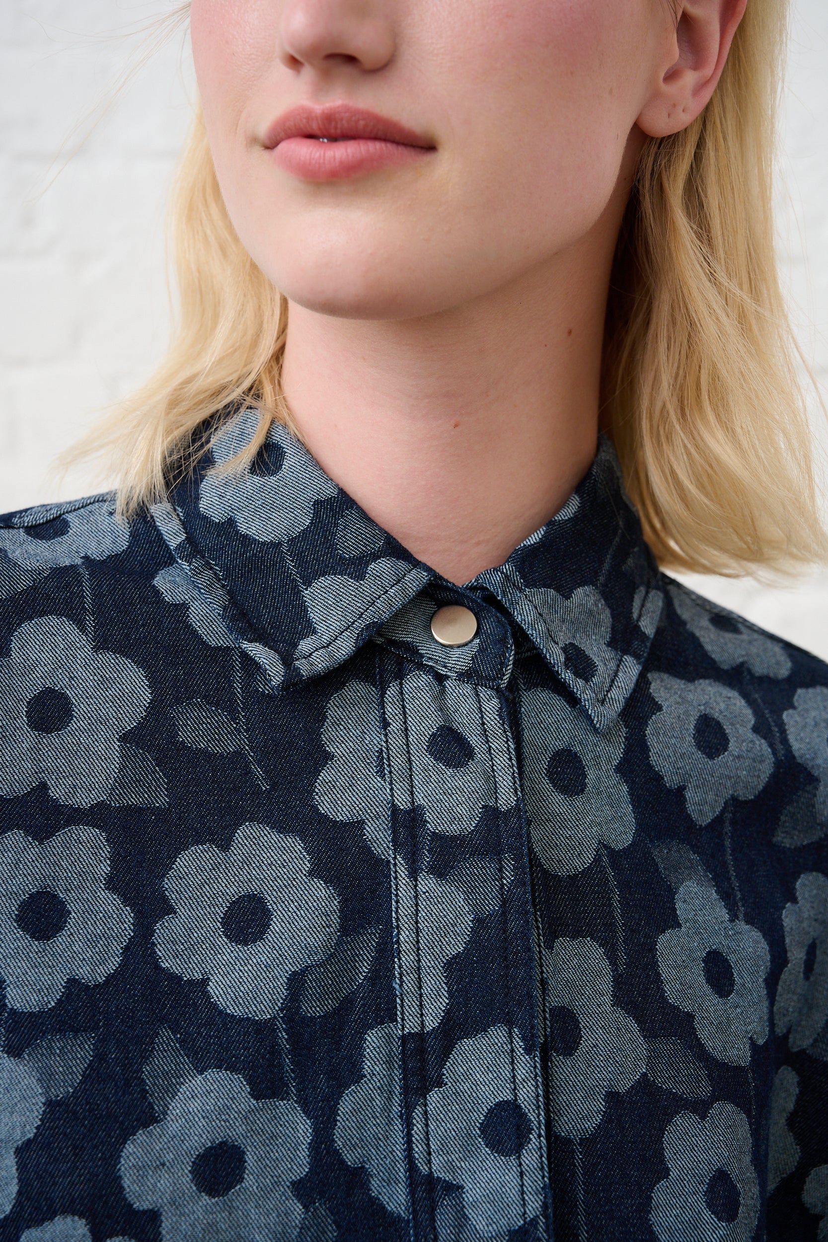 Denim Shacket in Daisy