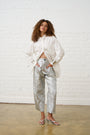 Silver Tapered Leg Pants