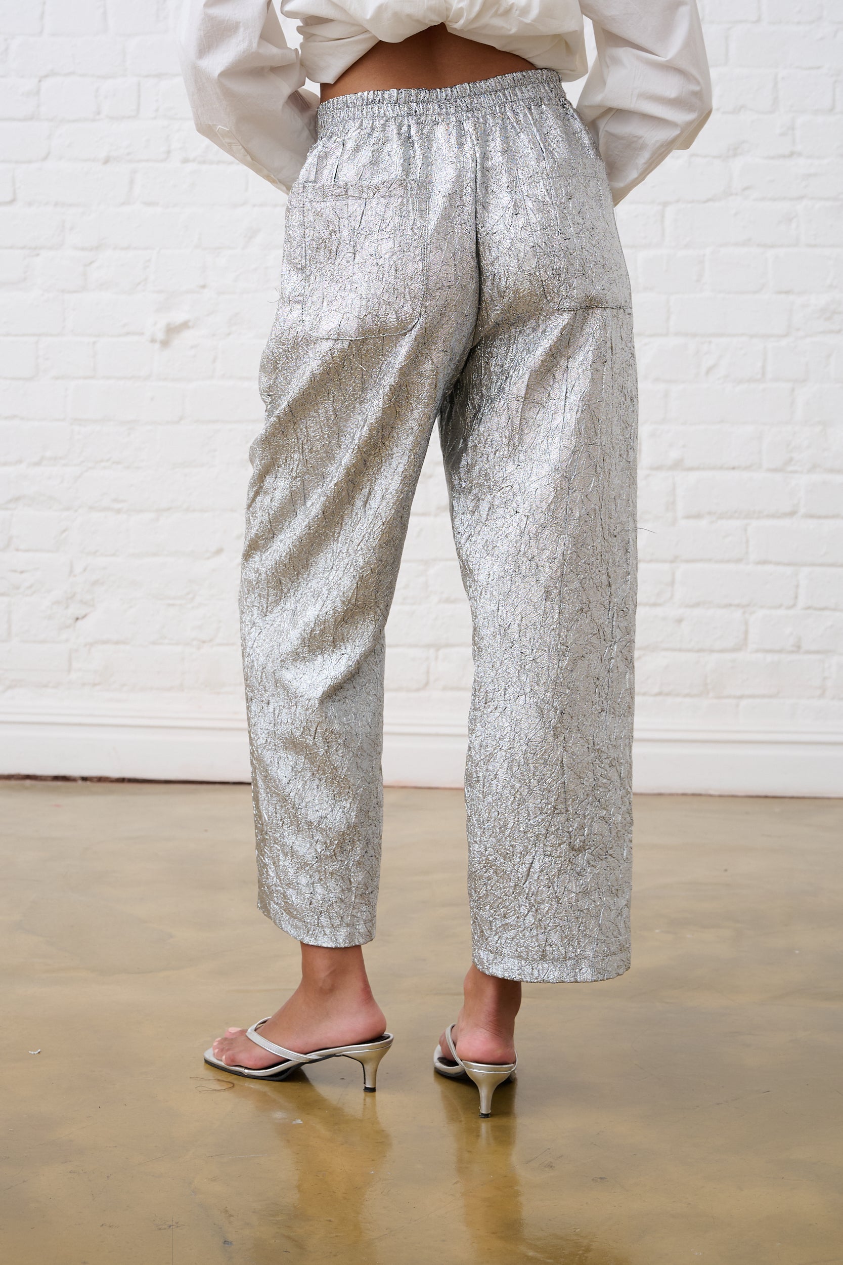 Silver Tapered Leg Pants